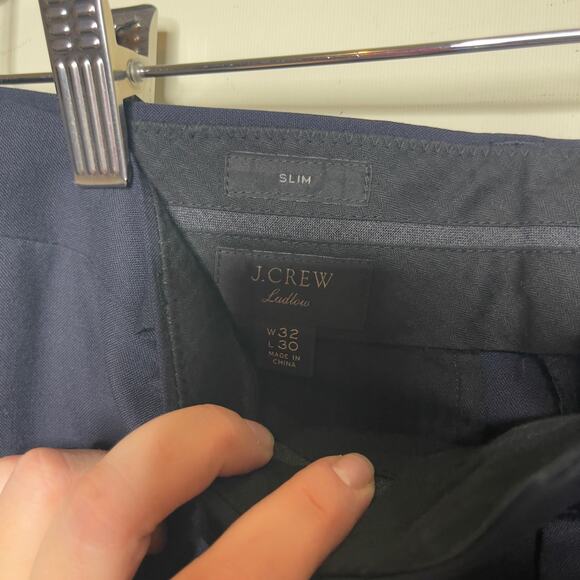 J.Crew Ludlow Slim-fit suit pant Loro Piana Italian wool Blue Caspian Sea 32x30 - Picture 6 of 12